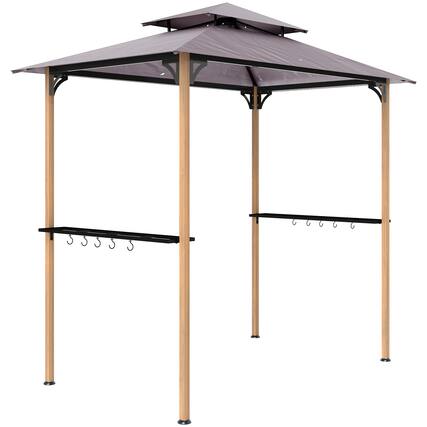 Front. Outsunny - x 5' Grill Gazebo - Natural Wood.