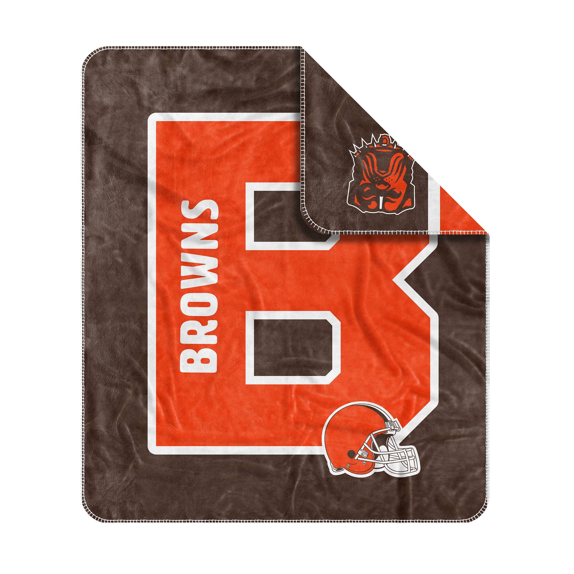 Alt View 2. Logo Brands - Cleveland Browns 50- x 60- Dream Weave Throw Blanket - Orange.