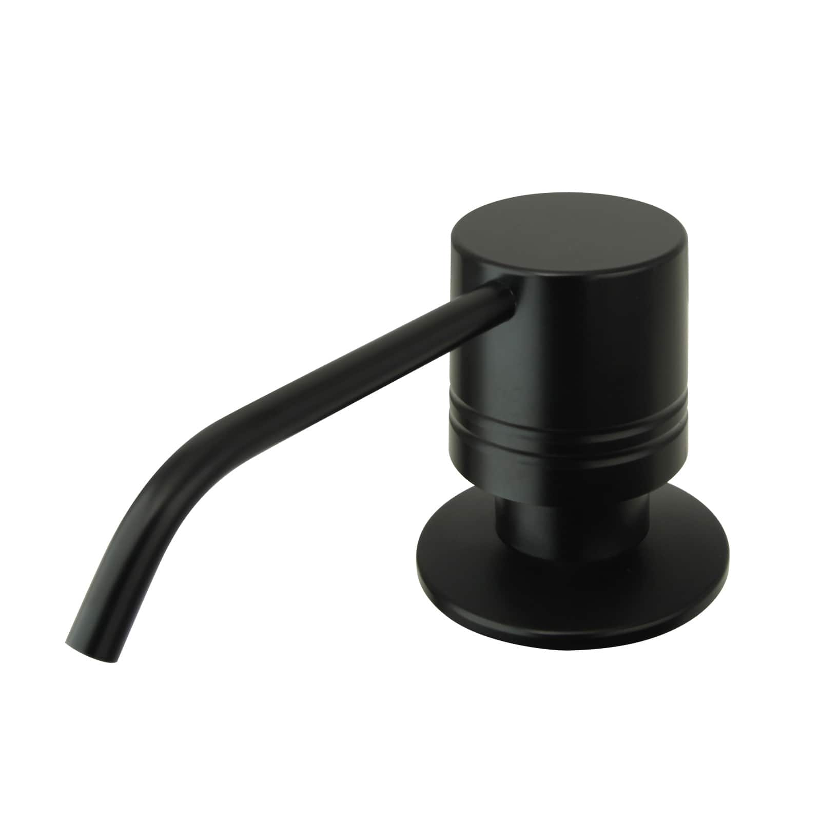Front. Akicon - Akicon Brass Built-in Soap Dispenser for Kitchen Sink Refill from Top with 17 oz. Bottle in Matte Black - Matte Black.