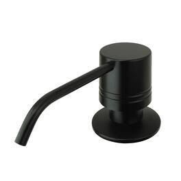 Akicon - Brass Built-in Soap Dispenser for Kitchen Sink Refill from Top with 17 oz. Bottle - Matte Black