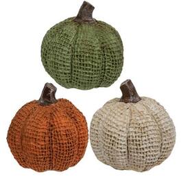 BreeBe - Autumn in the Air Resin Pumpkin 3 Asstd - Orange, Green, White