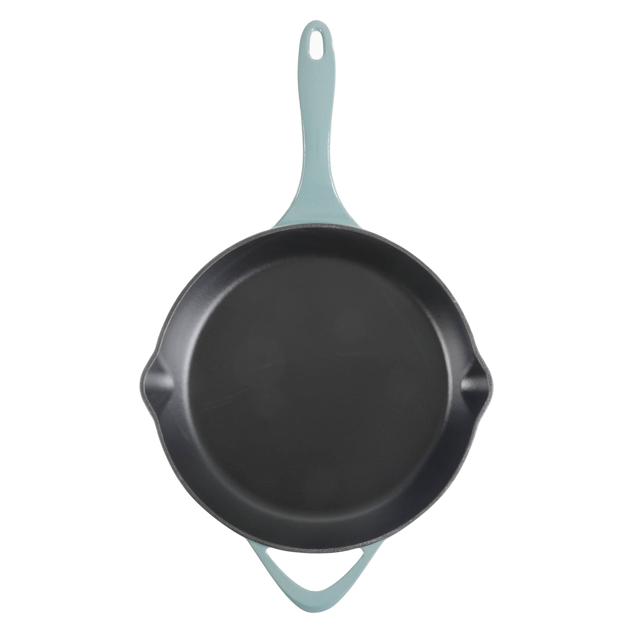 Alt View 4. Gibson - Cravings By Chrissy Teigen 11 Inch Round Enameled Cast Iron Skillet in Ombre Green - Green.