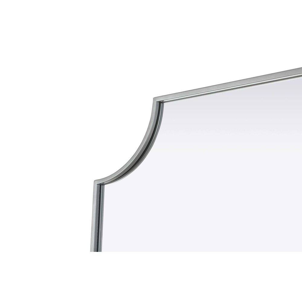 Back. Elegant Kitchen and Bath - Notched Metal Mirror 30x36 inch in Silver - Silver.