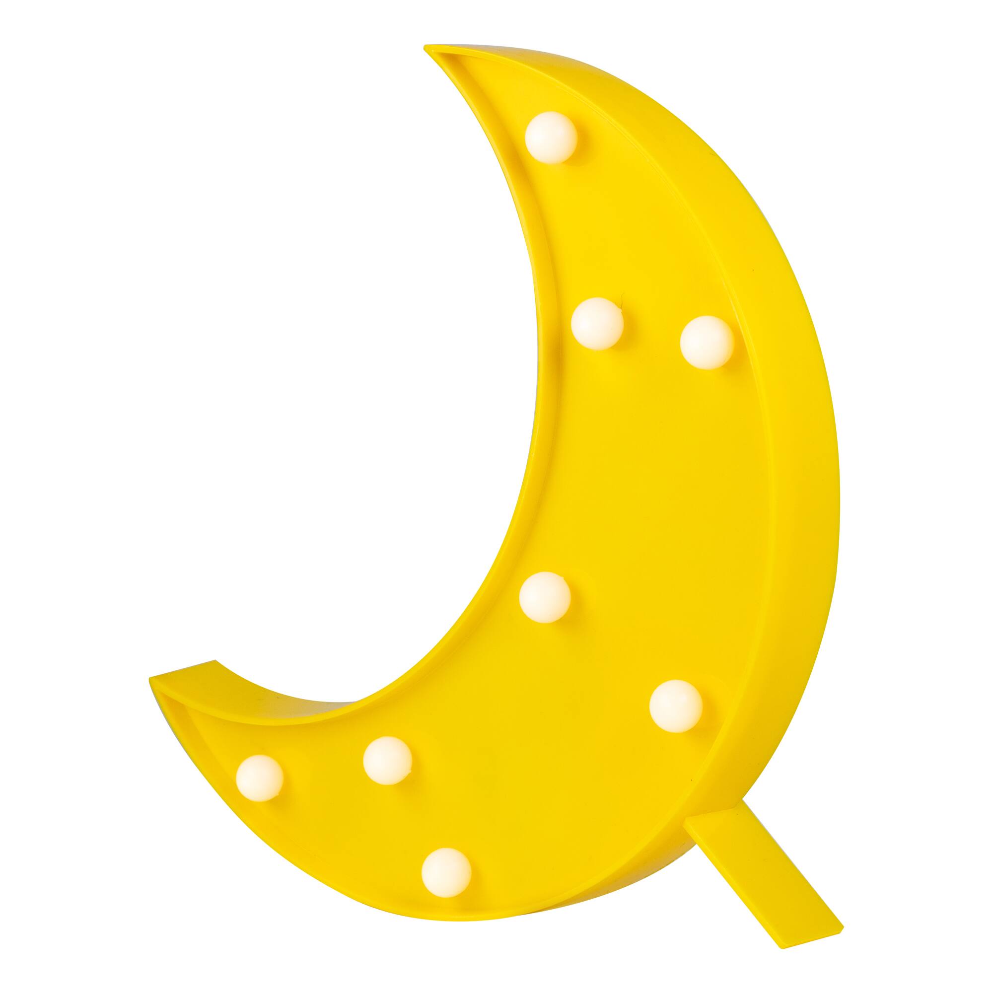 Alt View 4. Northlight - LED Lighted Crescent Moon Marquee Wall Art - 9.5" - Yellow - Yellow.