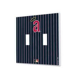 Keyscaper - Los Angeles Angels 1971 Cooperstown Pinstripe Double Toggle Light Switch Plate - Multicolor