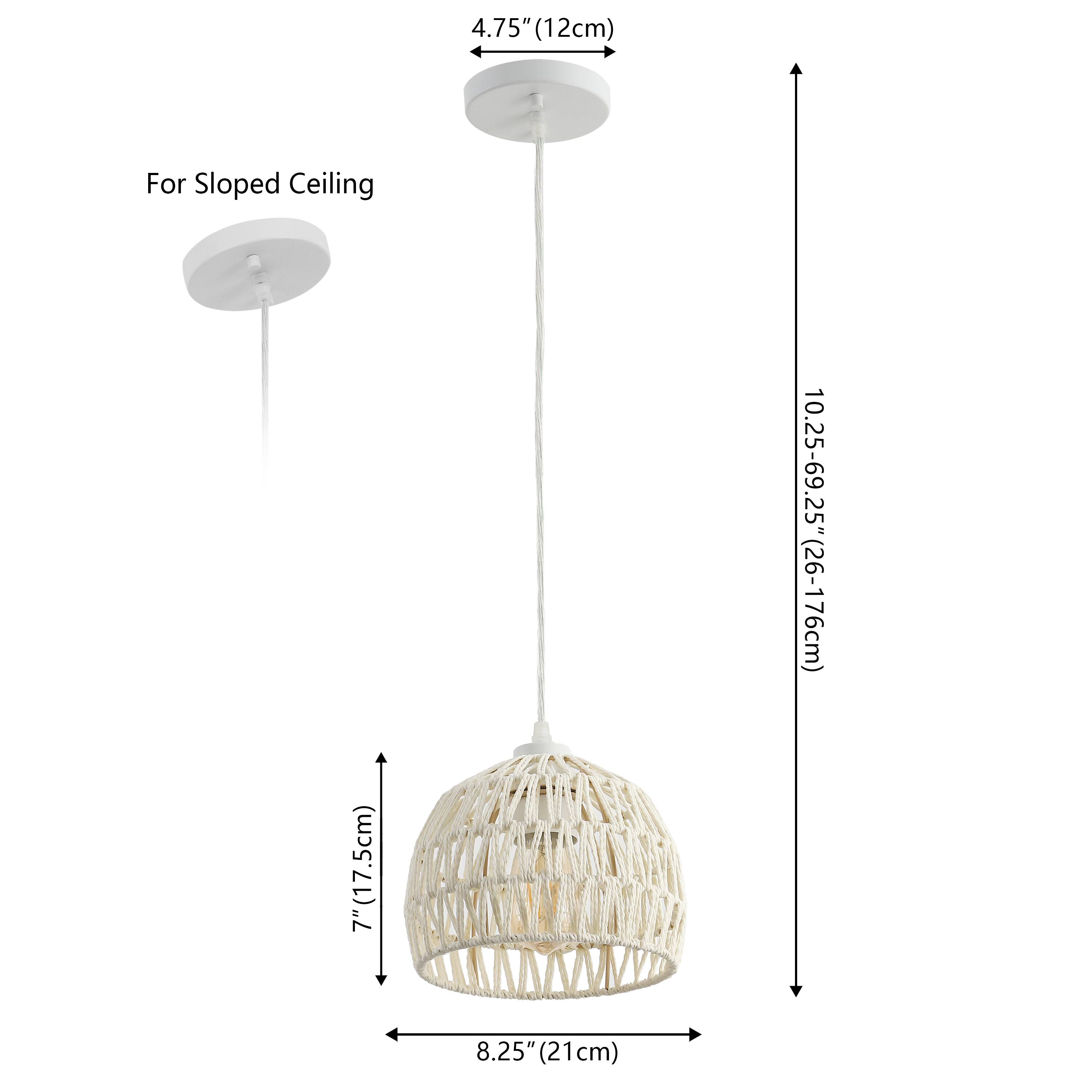4.75" (12cm) For Sloped Ceiling  
7" (17.5cm)  
10.25-69.25" (26-176cm)  
8.25" (21cm)