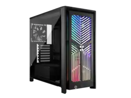 CORSAIR - 4000X RS Mid-Tower Case, Black - RGB Front, 4x RS120 Fans, Dual 360mm Rad, ASUS BTF/MSI Zero - Black