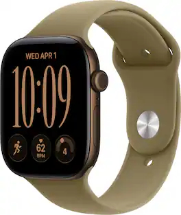 Apple Watch Series 12 (GPS + Cellular) 46mm Aluminum Case with Olive Sport Band - S/M - Dark Bronze (Verizon) - (2026)