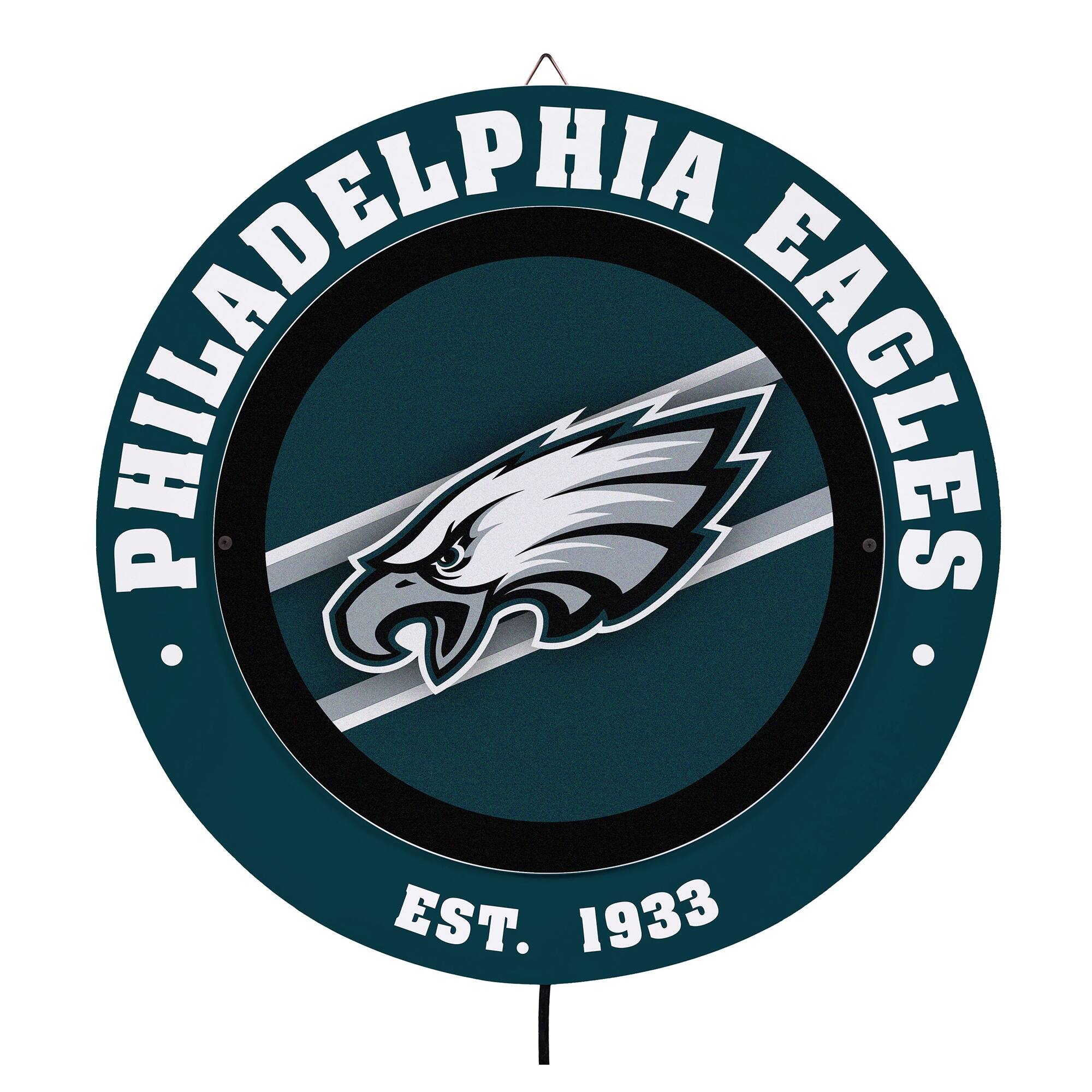 Philadelphia Eagles 15" LED Round Metal Lit Wall Sign