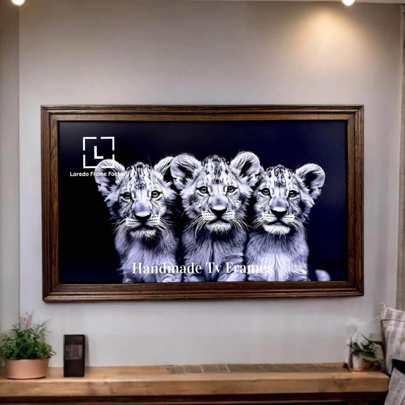 LAREDO FRAME FACTORY - 55 inch Handmade wood For TCL A300W NXTVISION Tv - RUSTIC DARK WOOD