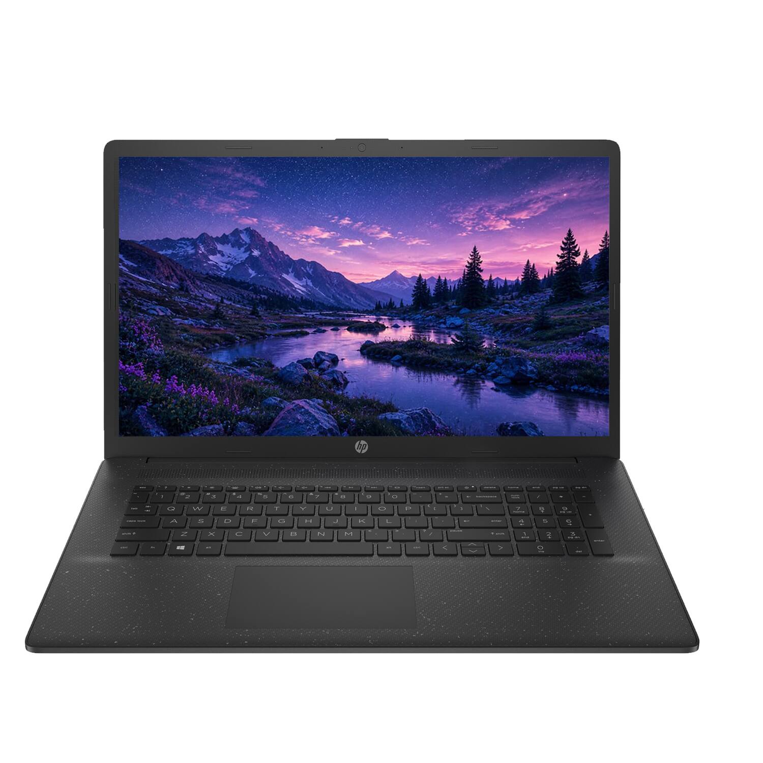Front. HP - 17 17.3" HD Laptop - AMD Ryzen 5 with 16GB Memory - 512GB SSD - Numeric Pad - Fast Charge - Windows 11 - Black.