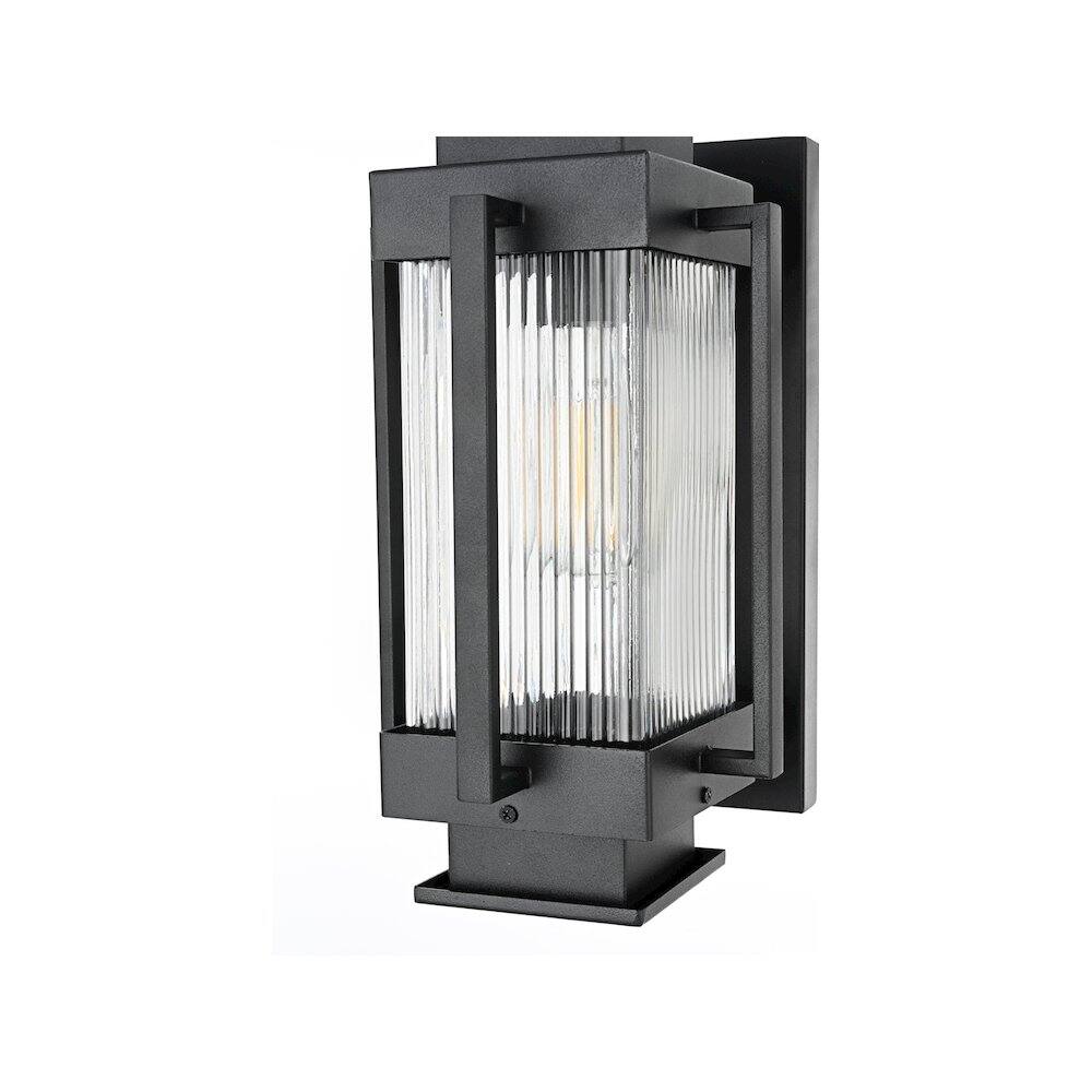 Alt View 2. Elegant Lighting - Harlan 7 inch Outdoor Pendant in Black - Black.
