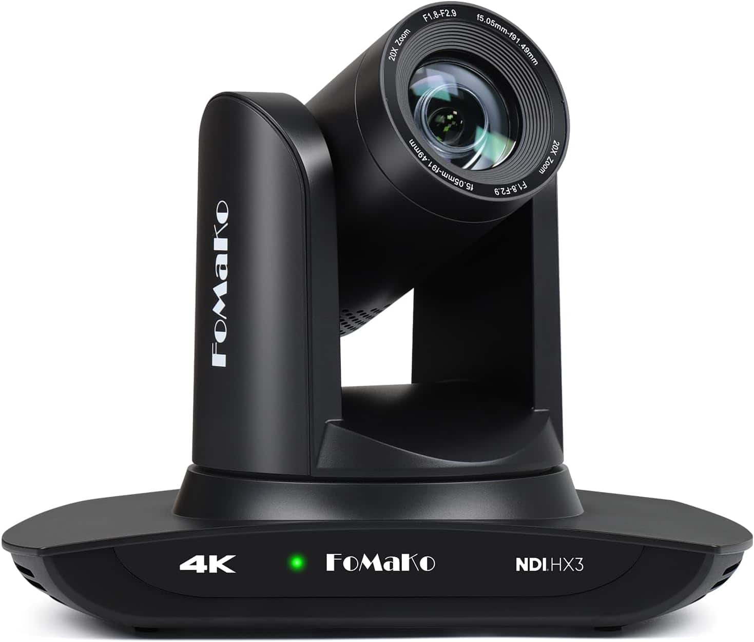 FoMaKo - K20NS 4K HDMI 20X Optical Zoom PTZ Camera NDI HX3 AI Auto-Tracking Gen 3 for Church Worship Education Conferences - Black