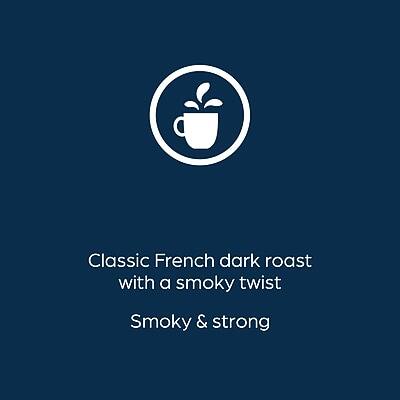 Classic French dark roast with a smoky twist  
Smoky & strong