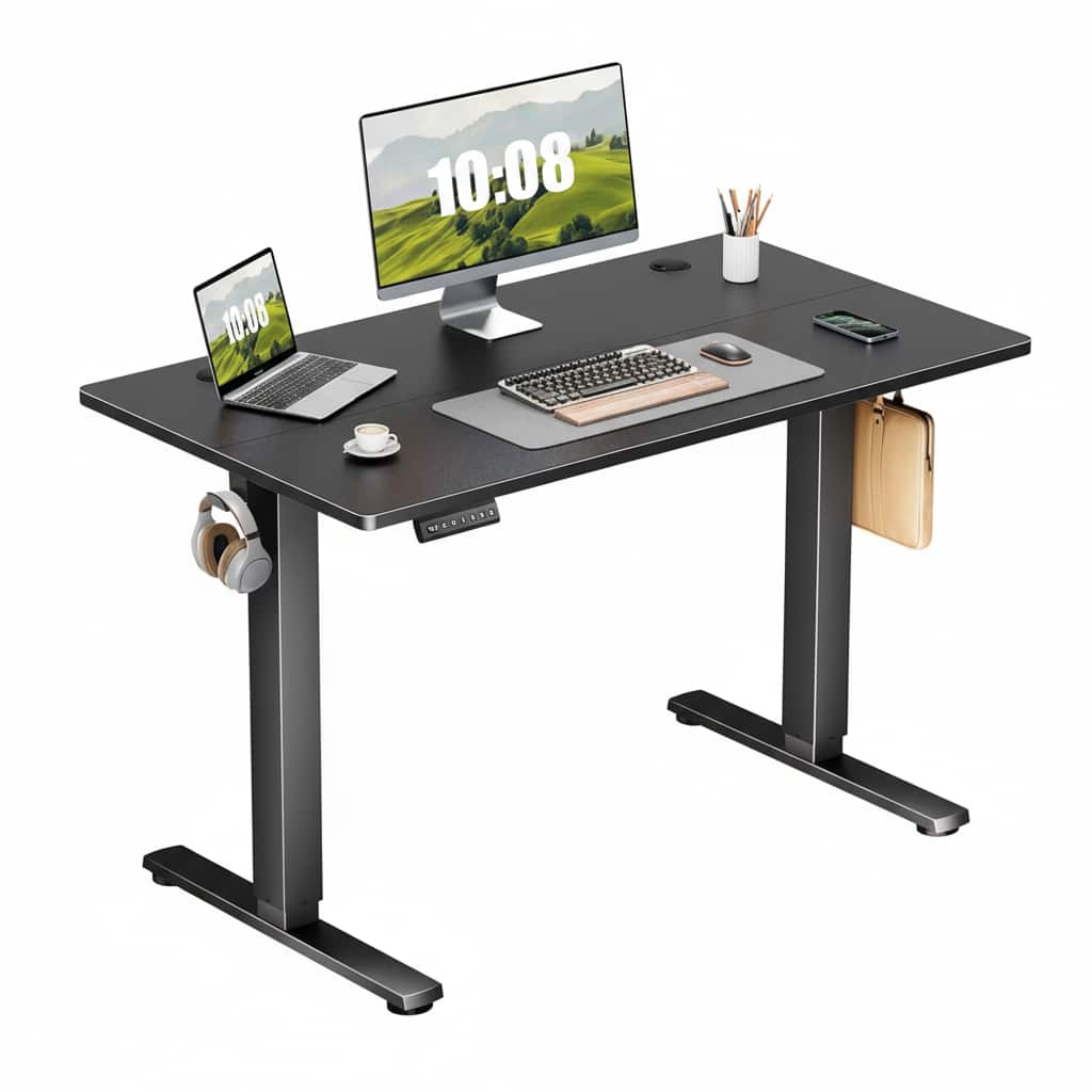 AOITUN - Electric Adjustable Height Standing Desk 40" for Home Office - Enhance Comfort and Ergonomics - Black