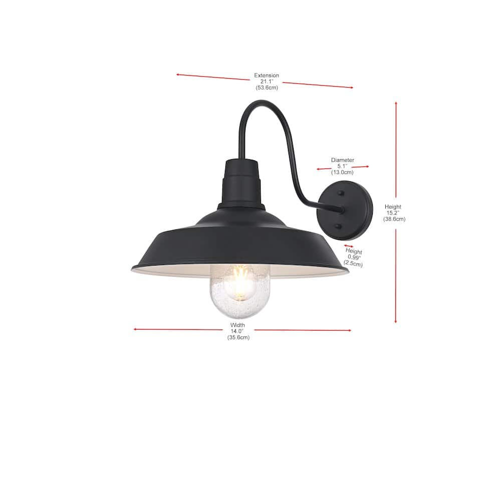 Elegant Lighting - Rayan 14 Inch Outdoor Wall Sconce In - Black price history on PriceWatchPro