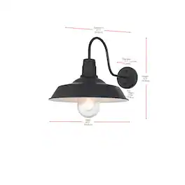 Elegant Lighting - Rayan 14 Inch Outdoor Wall Sconce In - Black