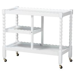 Baxton Studio - Seamus 3-Tier Book Cart with Bobbin Frame - White