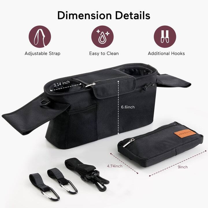 Dimension Details
- Adjustable Strap
- Easy to Clean
- Additional Hooks

3.14 inch
6.6 inch
4.74 inch
9 inch