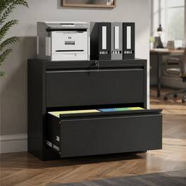 RYHNUYNE - 2 Drawer Lateral File Cabinet with Lock – Heavy-Duty Metal Filing Cabinet for Home Office