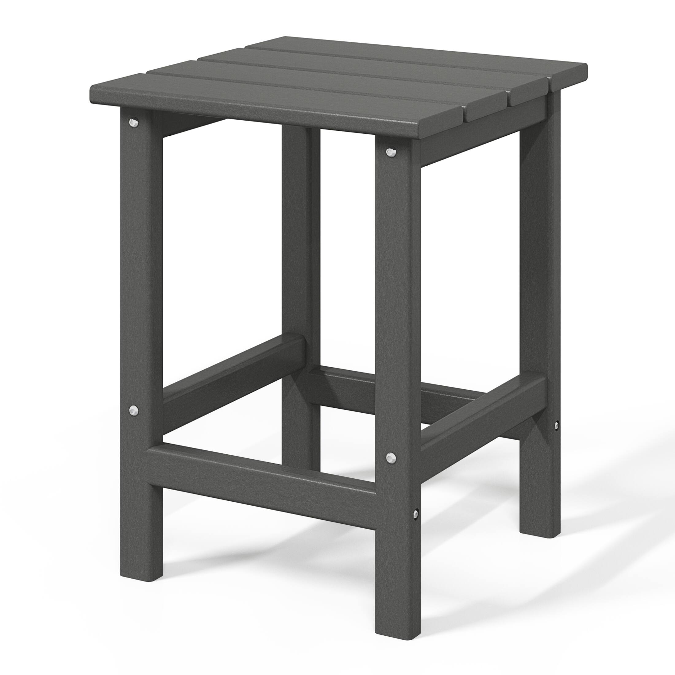 Alt View 1. WestinTrends - WestinTrends Malibu 14" square outdoor Side table for Adirondack chair - Gray.