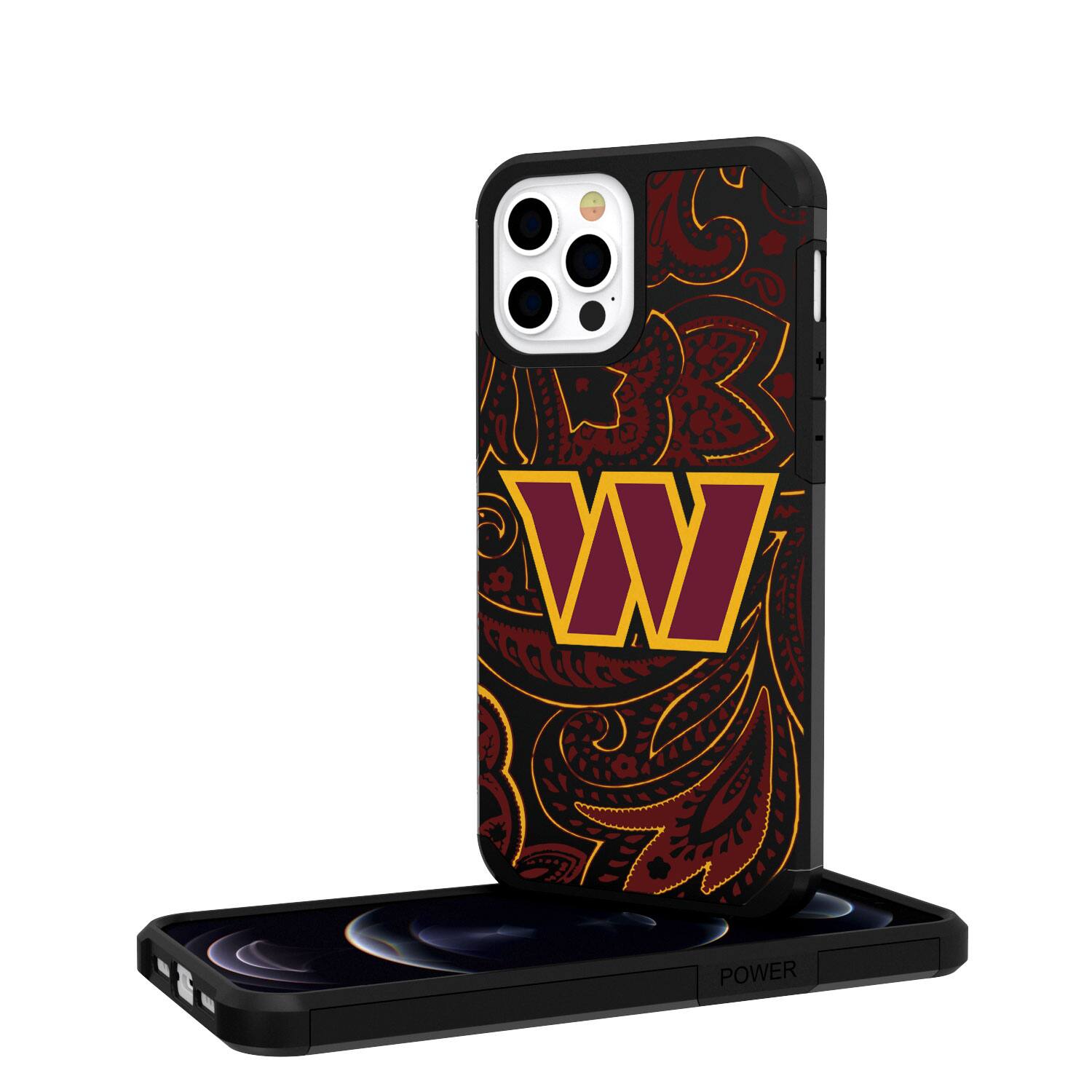 Alt View 3. Keyscaper - Washington Commanders iPhone Rugged Paisley Design Case - 16 Pro Max - Multicolor.