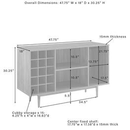 Crosley Furniture - Liam Wine Rack Sideboard - Black