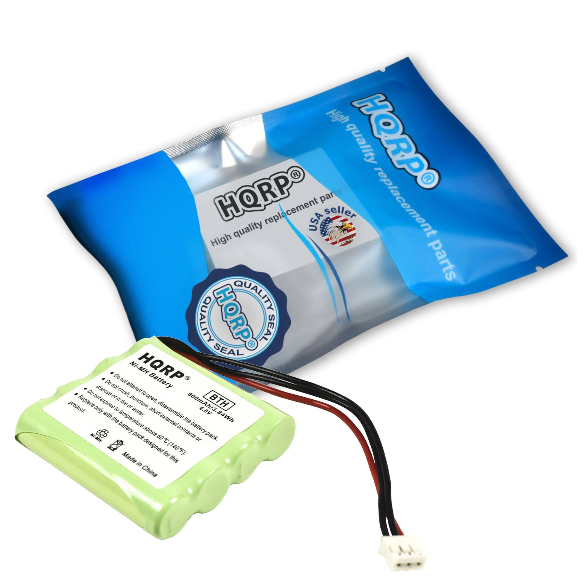High quality replacement parts  
HQRP  
USA seller  
QUALITY SEAL  
Ni-MH Battery  
Do not dispose of in water.  
Do not puncture.  
Do not disassemble.  
Do not expose to temperatures above 50°F (10°C) or below 32°F (0°C).  
Made in China  

HQRP  
High quality replacement parts  
USA seller  
QUALITY SEAL  

Ni-MH Battery  
Do not dispose of in water.  
Do not puncture.  
Do not disassemble.  
Do not expose to temperatures above 50°F (10°C) or below 32°F (0°C).  
Made in China