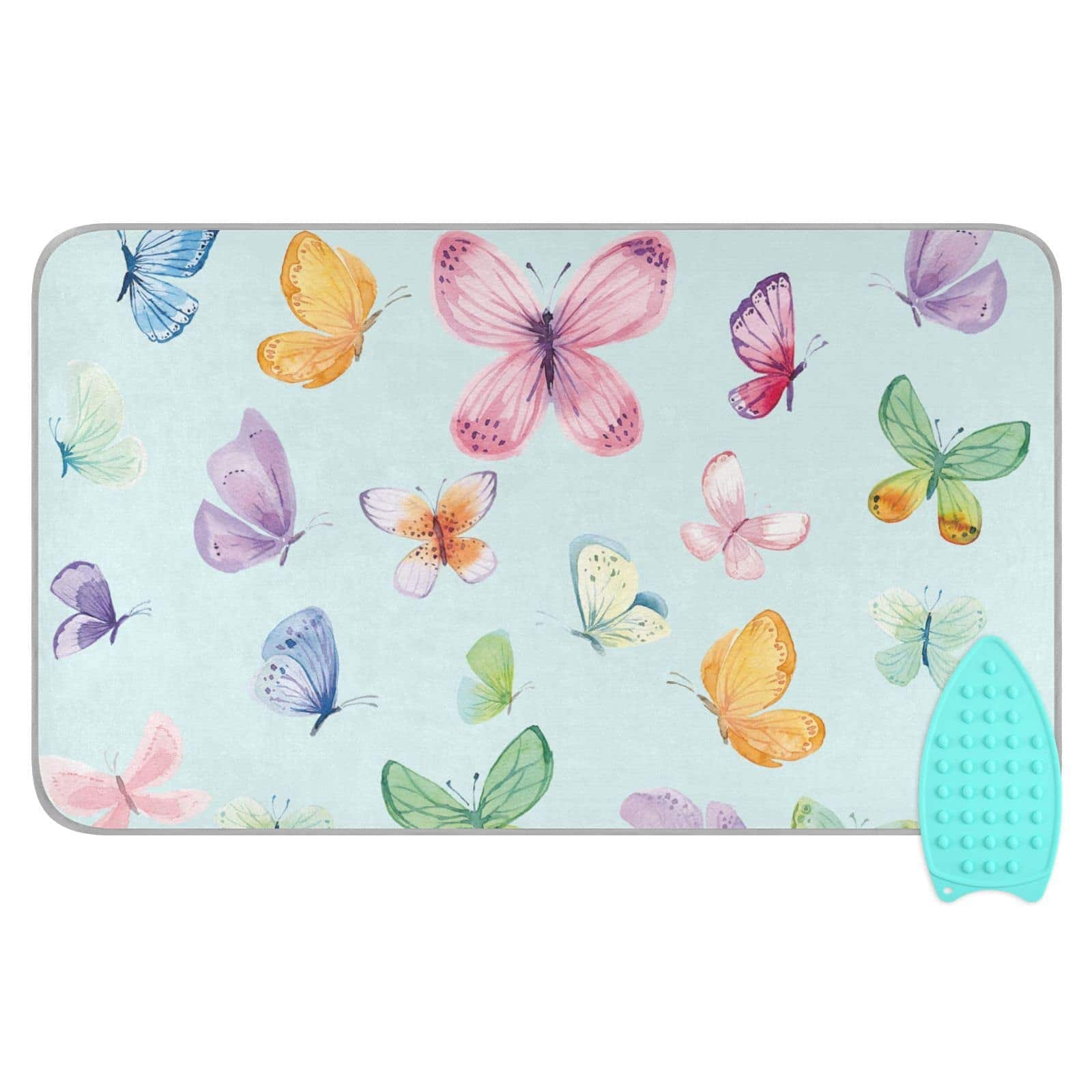 Reds Spade - Ironing Mat Portable Pad Blanket For Table Top Heat Resistance Double-side Using Travel Large .2 X .6 Inch - Colorful Butterfly