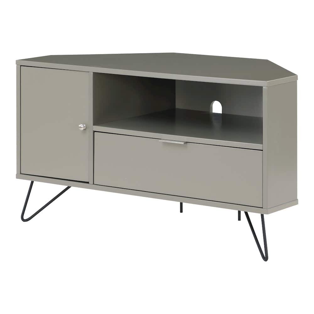 Furniture of America - Emilia Modern Wood Multi-Storage Corner TV Stand - Gray