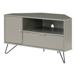 Furniture of America - Emilia Modern Wood Multi-Storage Corner TV Stand - Gray