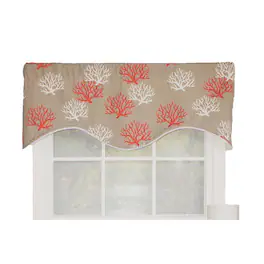 RLF Home - Sea Coral Cornice All Season 3" Rod Pocket Valance 50" x 17" - Red