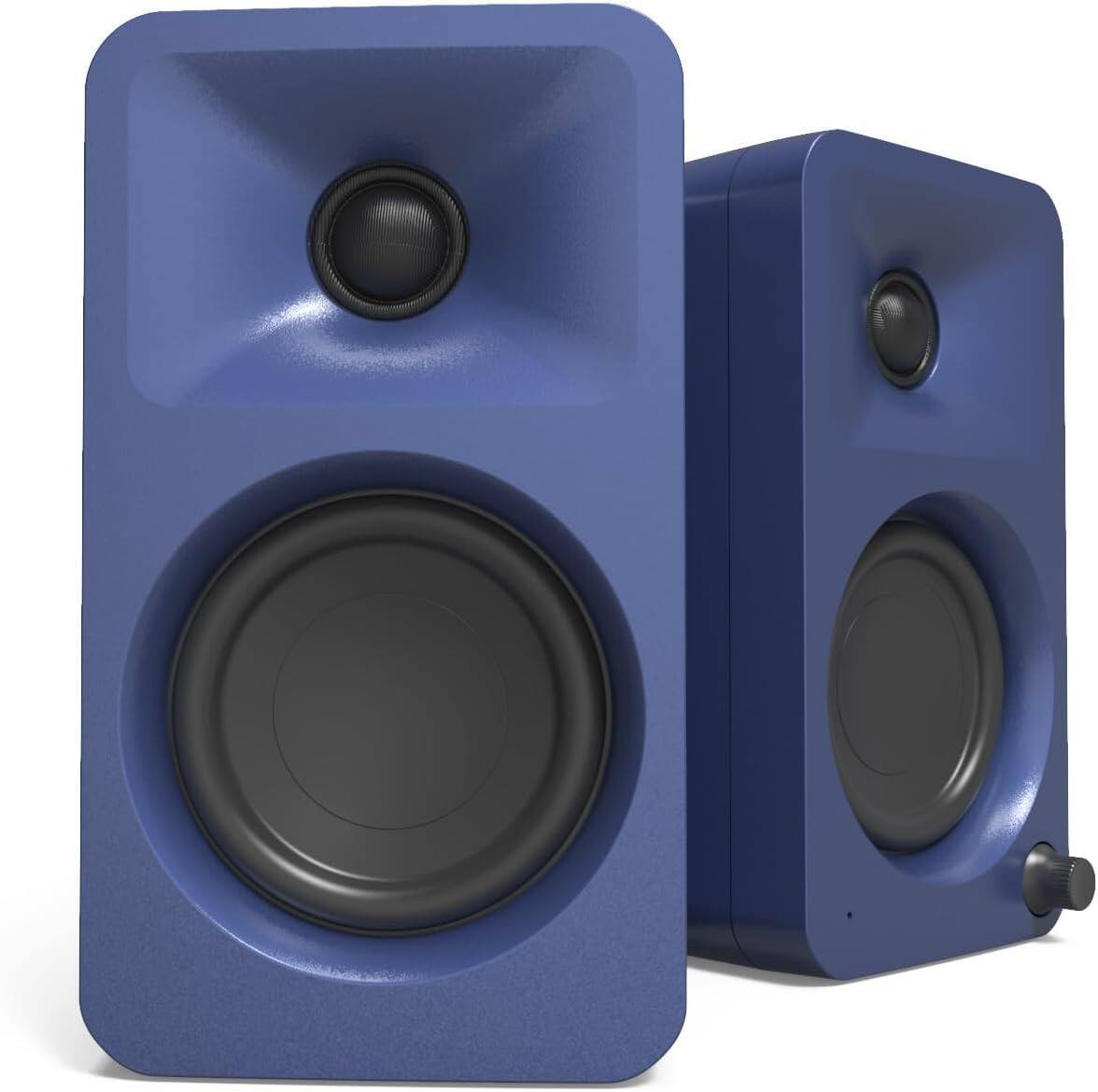 Back. Kanto - Kanto ORAME 100W Powered Reference Desktop Computer Speakers (Indigo) with 60X-BK Fully Belt-Drive Turntable - Bundle - Blue.