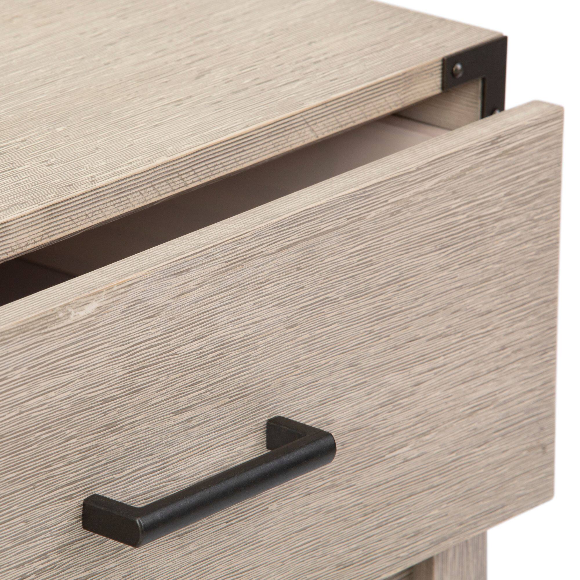 Alt View 4. Plank+Beam - Contempo Nightstand with 1 Drawer, Seashell Wirebrush - Seashell Wirebrush.