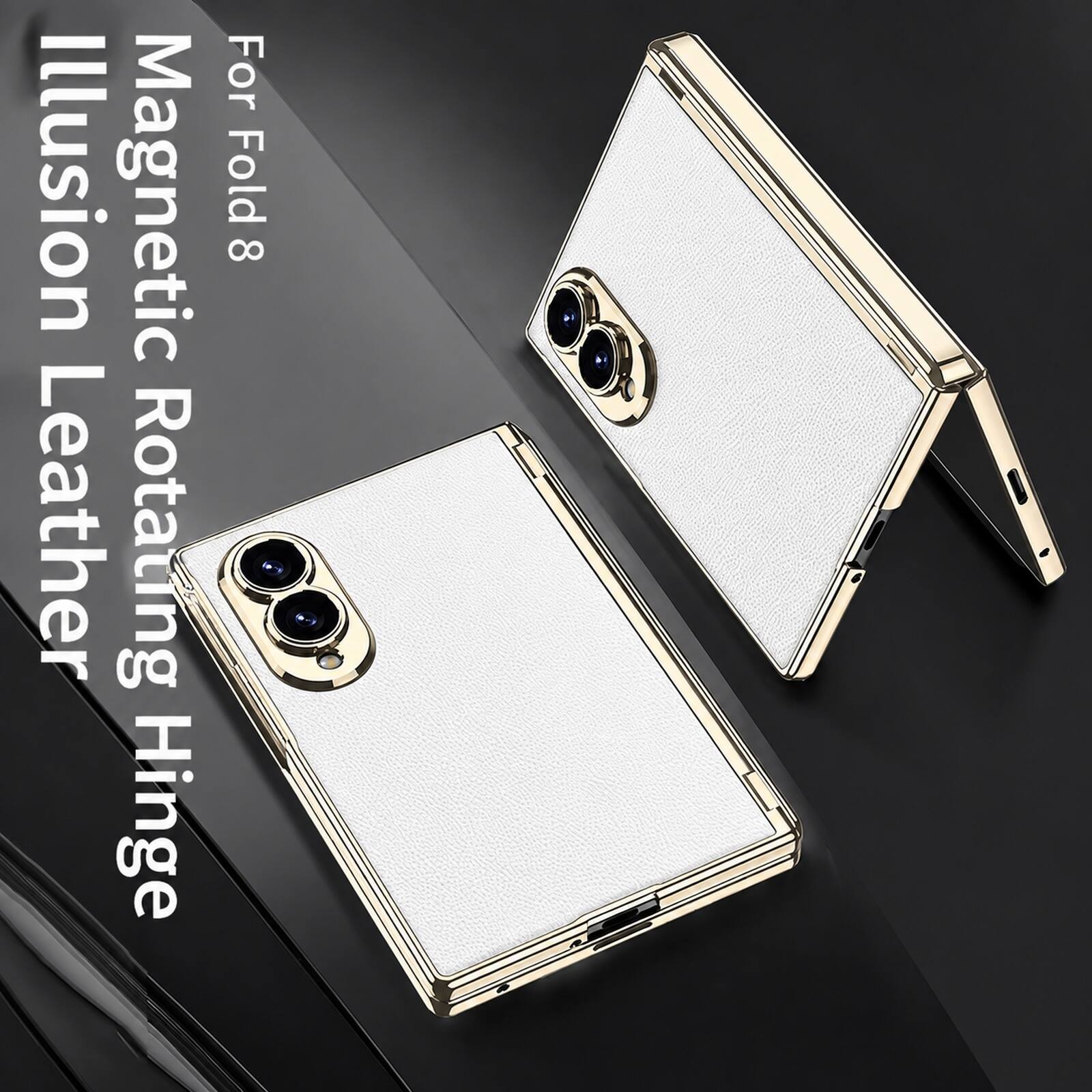For Illusion Magnetic Fold 8 Leather Rotating Hinge