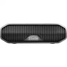 Front. SanDisk Professional - G-DRIVE 6TB External USB-C 3.2 Gen2 Hard Drive - Black.