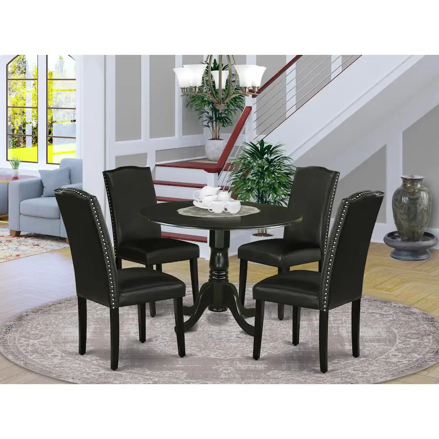 East West Furniture Dining Room Set Black Brown - Best Buy