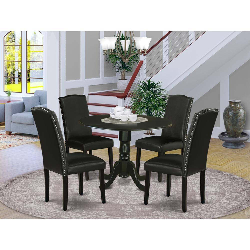 East West Furniture Dining Room Set Black Brown - Best Buy