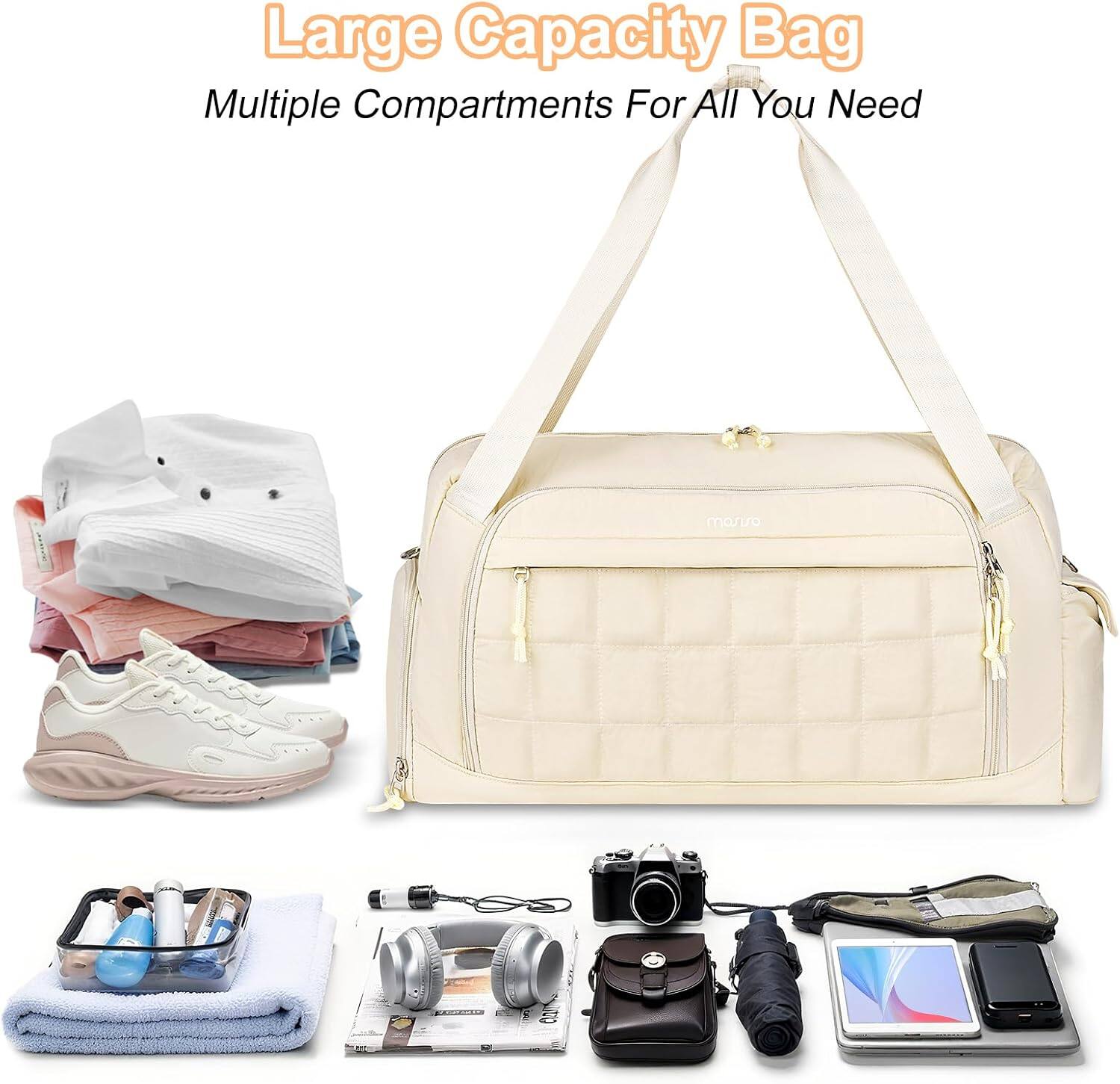 Large Capacity Bag  
Multiple Compartments For All You Need
