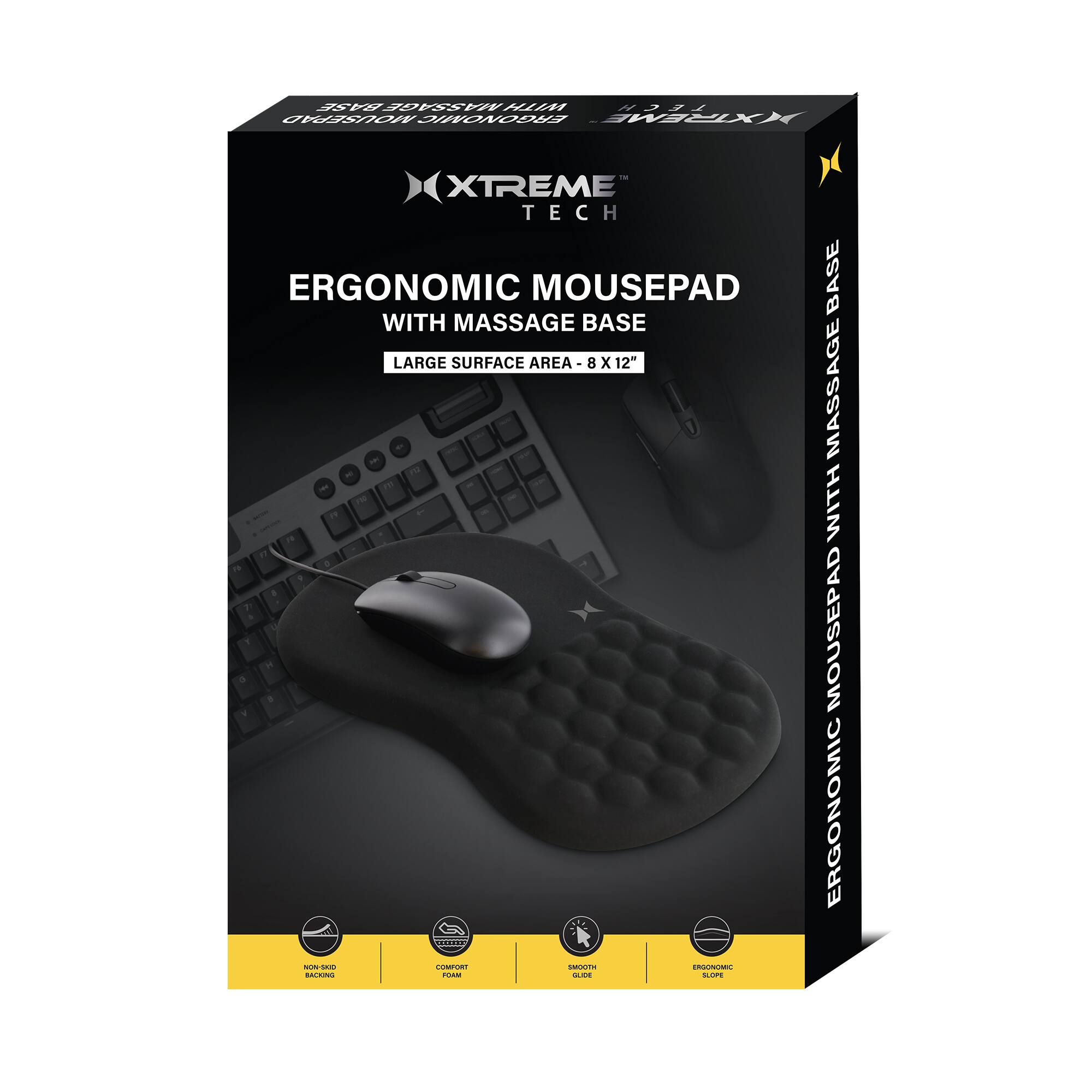 XTREME TECH ERGONOMIC MOUSEPAD WITH MASSAGE BASE LARGE SURFACE AREA 8 x 12"