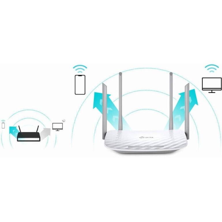 Alt View 7. TP-Link - TP-Link Archer A54 WiFi 5 Ethernet Wireless Router White - Dual Band - 2.40 GHz ISM Band - 5 GHz UNII Band - Gigabit - Unknown.