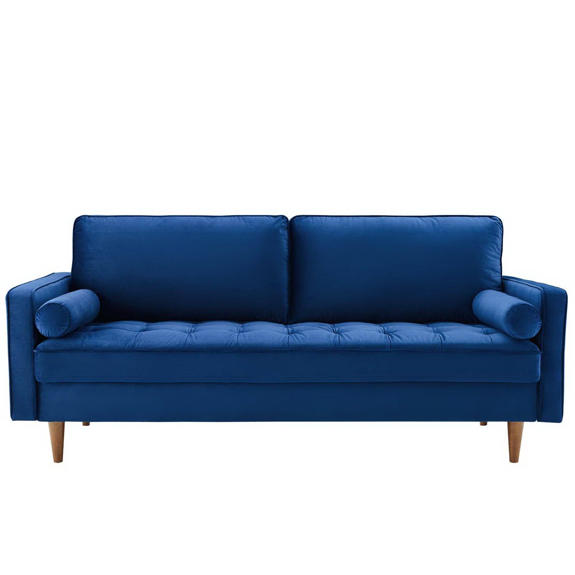 Alt View 1. Modway - Valour Performance Velvet Sofa by Modway - Blue.