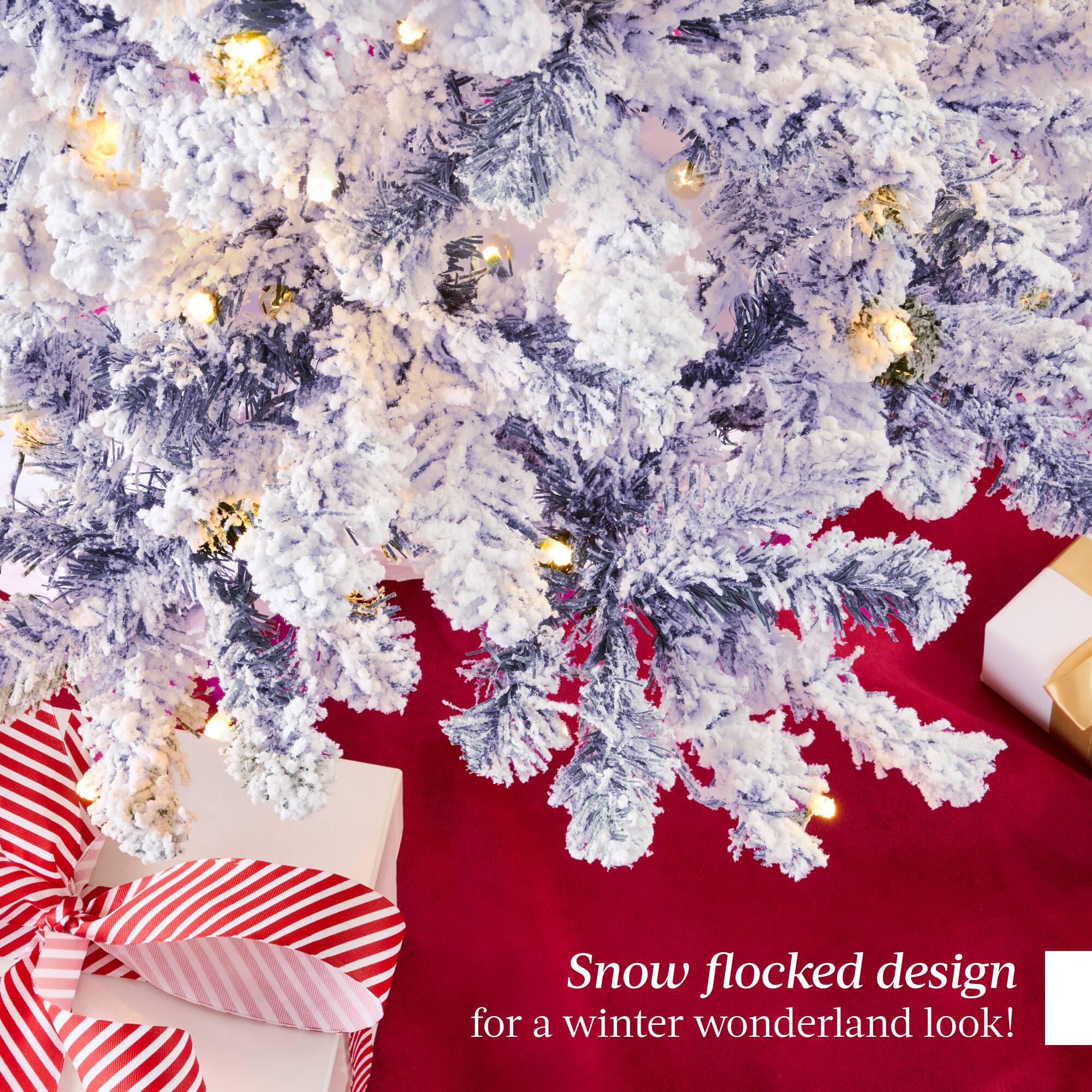 Snow flocked design for a winter wonderland look!