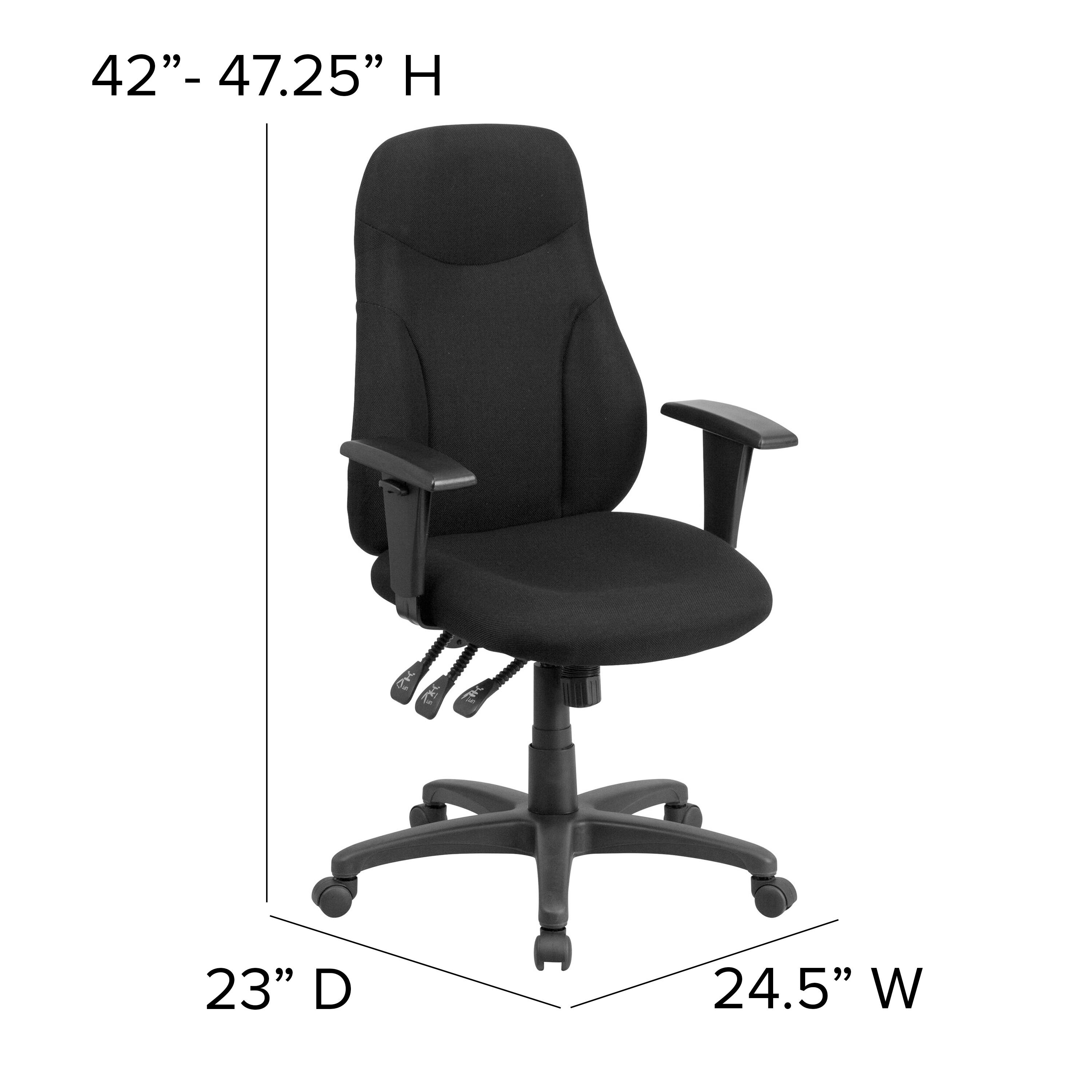 42" - 47.25" H  
23" D  
24.5" W