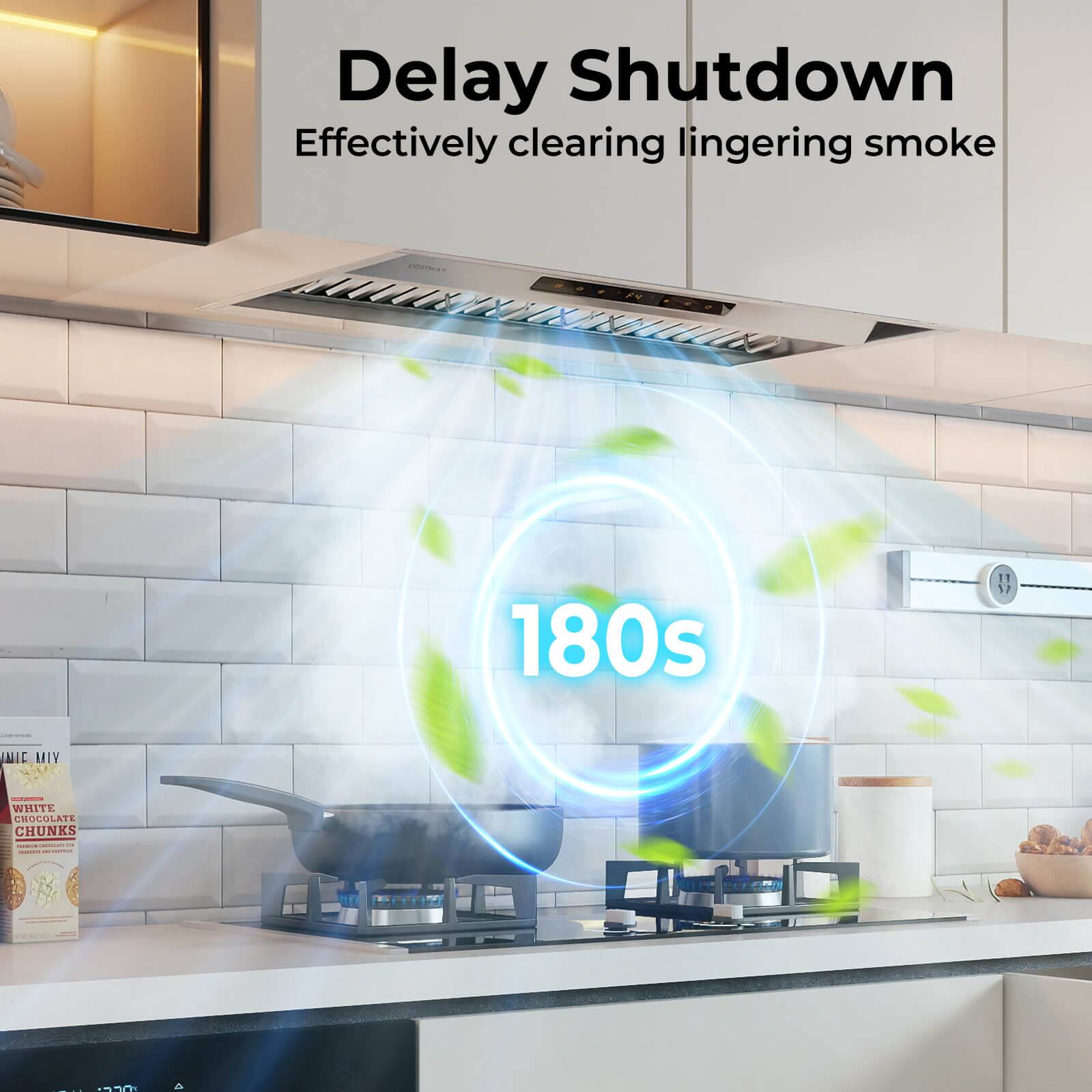 Delay Shutdown  
Effectively clearing lingering smoke  
180s  

WHITE CHOCOLATE CHUNKS