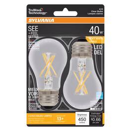 Sylvania - TruWave A15 E26 (Medium) LED Bulb Clear Soft White 40 Watt Equivalence 2 pk