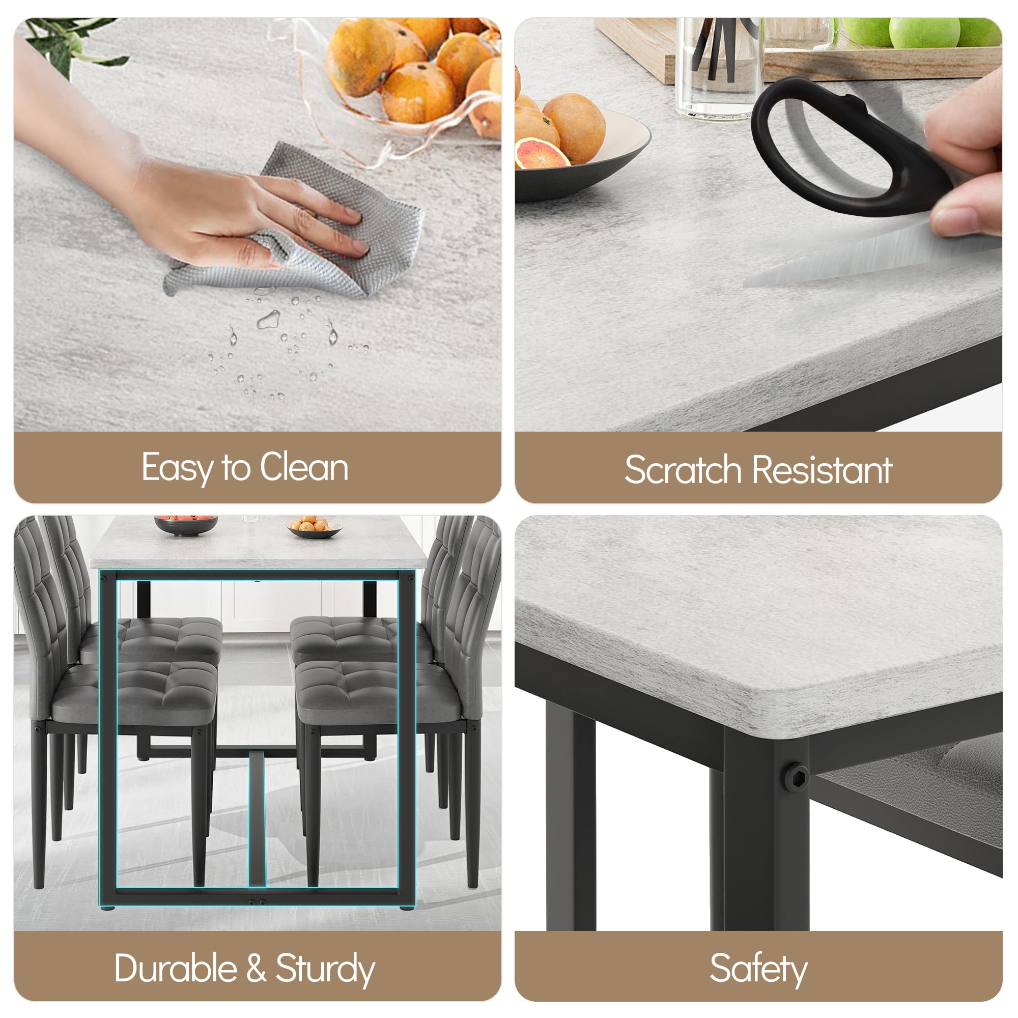 Easy to Clean  
Scratch Resistant  
Durable & Sturdy  
Safety