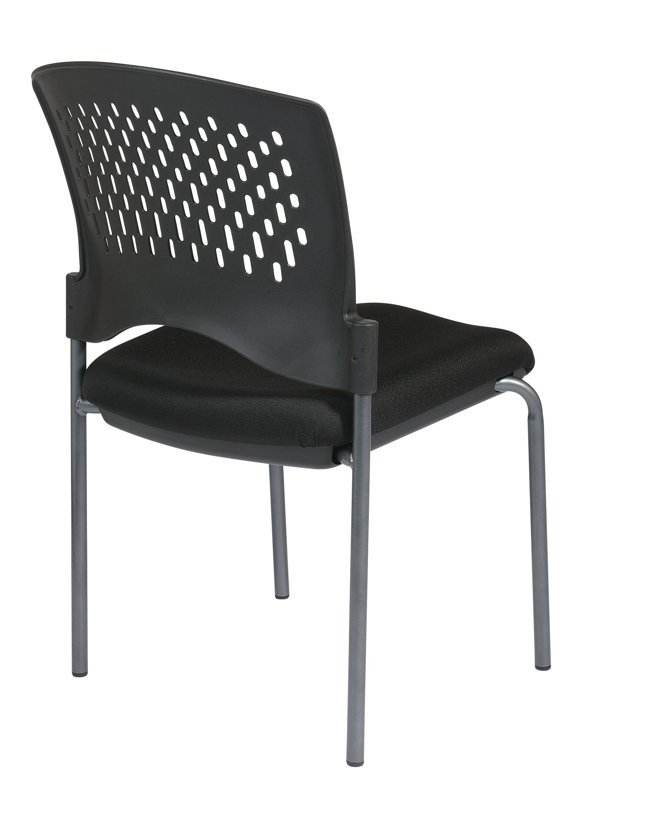 Back. Office Star Products - Titanium Finish Armless Visitors Ch - Coal.