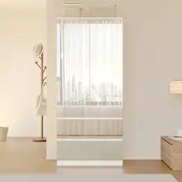 FUFU&GAGA - Mirrored Wardrobe with Drawers & Anti - Tip Hardware - White