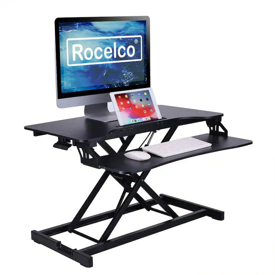 Replacement Rising Desk Rocelco Sit to Standing Desk Riser and Converter, Standing Desk Black R ...